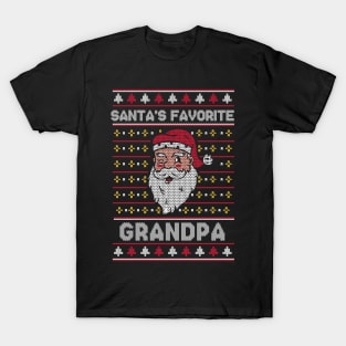 Santa's Favorite Grandpa // Funny Ugly Christmas Sweater // Grandfather Holiday Xmas T-Shirt